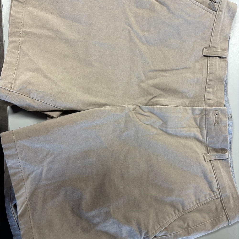 Men's Tan Elastic Waist Shorts